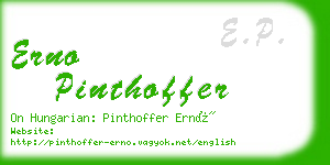 erno pinthoffer business card